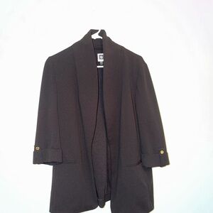 Anne Klein Black Open Front Jacket